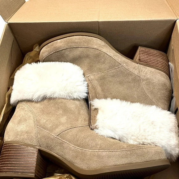 Koolaburra by Ugg Dianna faux fur women bootie size 11 color taupe - Picture 3 of 13